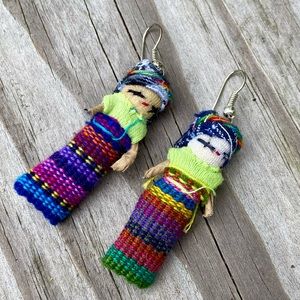 Guatemalan Worry doll Handmade earrings